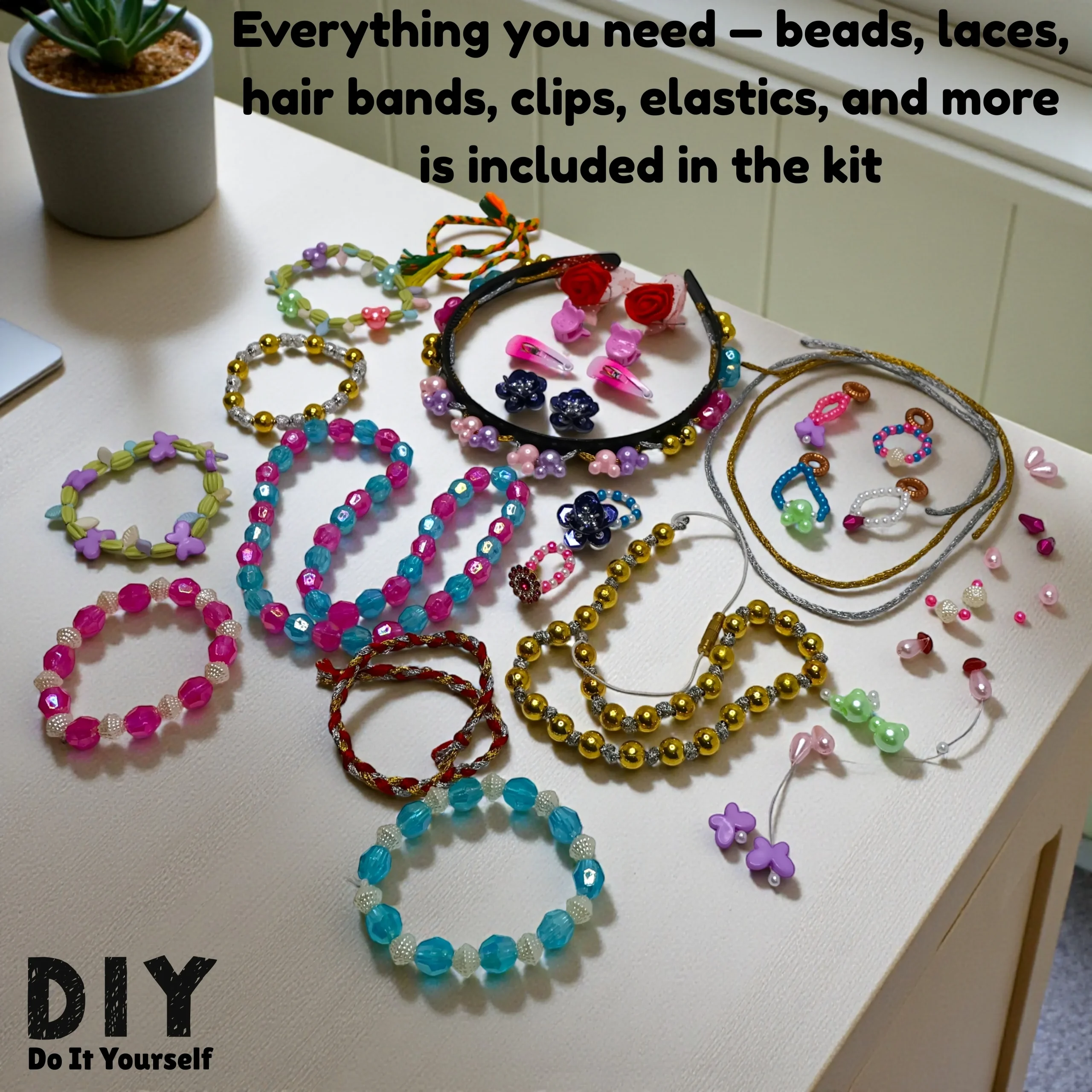 Complete Jewellery Beads Bracelet Making Kit complete jewellery beads bracelet making kit with colorful beads and threads
