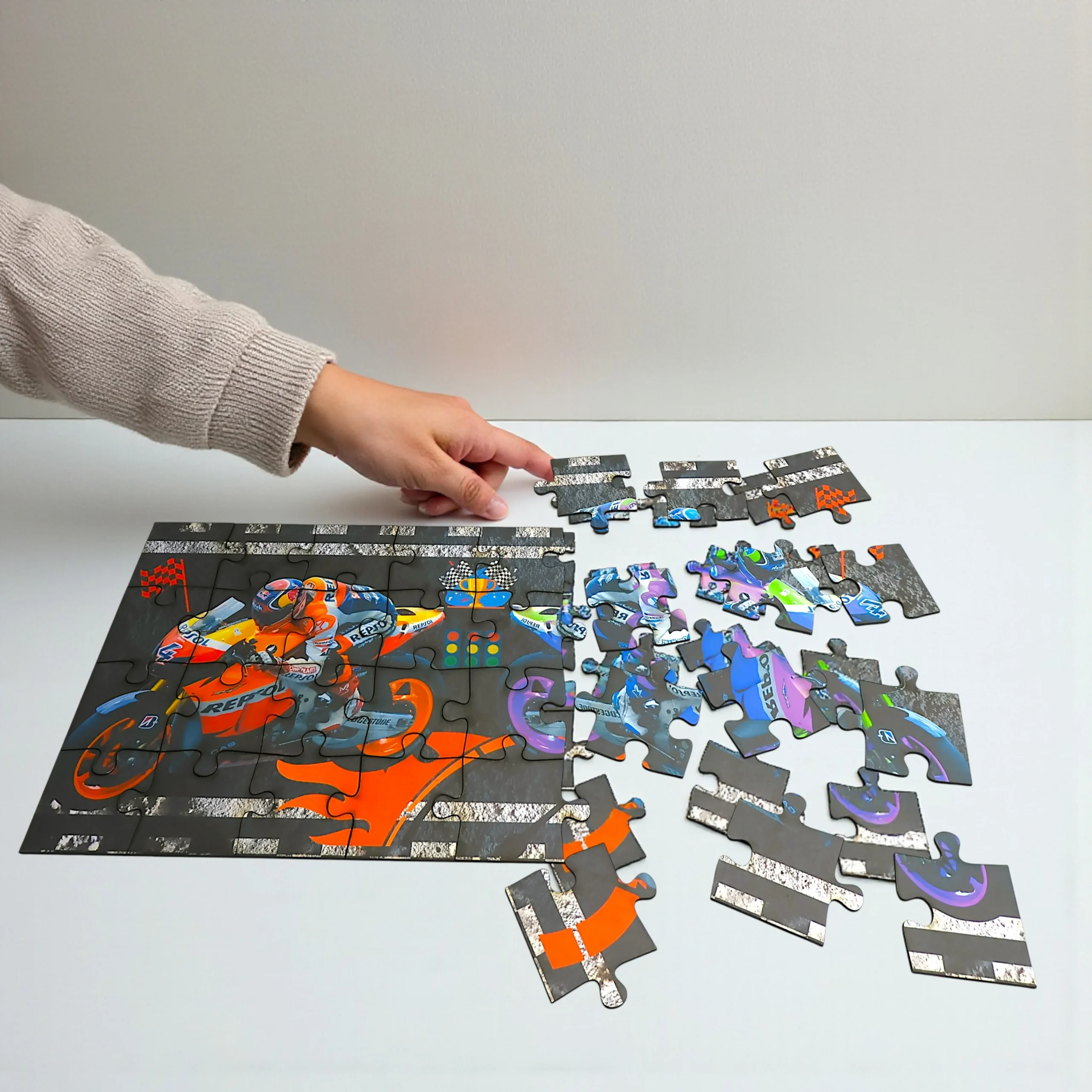 Vehicle Puzzle Pieces Close-Up close up of car and bike puzzle pieces for kids