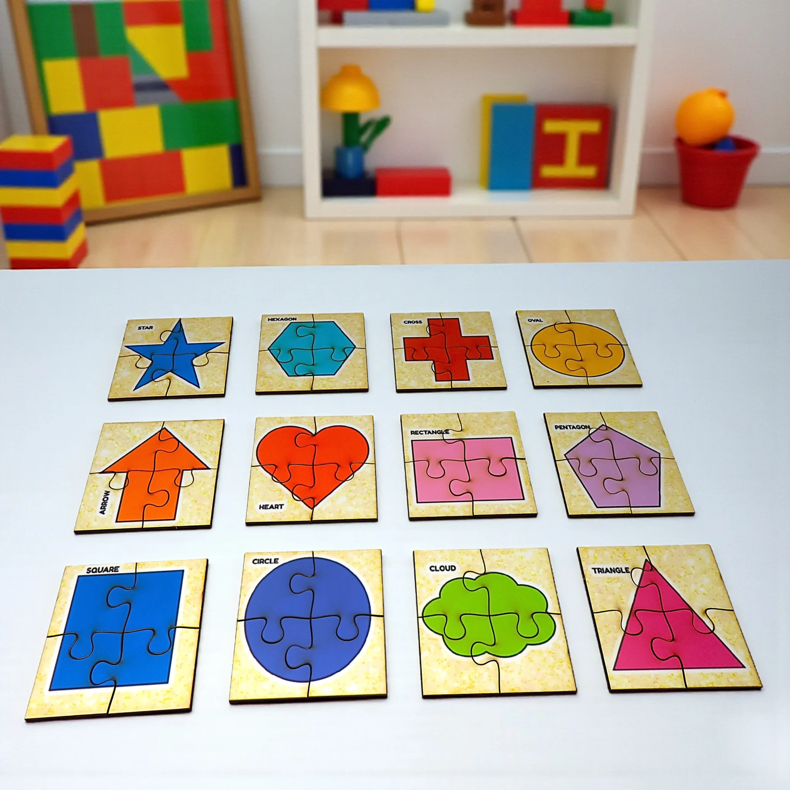 Completed Shape and Vegetable Puzzle completed shape and vegetable jigsaw puzzle for children