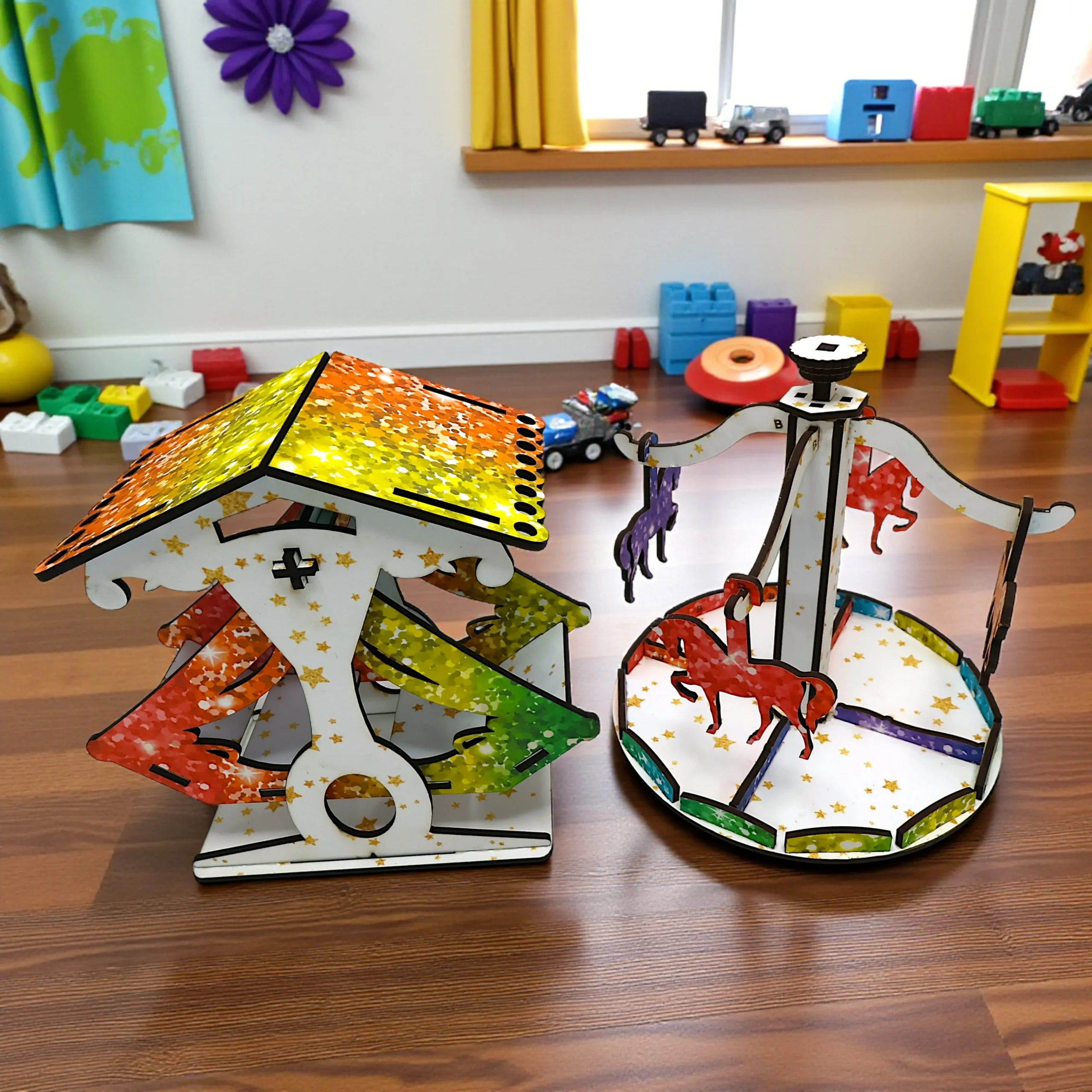 DIY Wooden Amusement Ride Puzzle Assembly diy wooden amusement ride puzzle assembly for kids