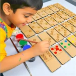 wooden domino dot game gift for kids educational and family play