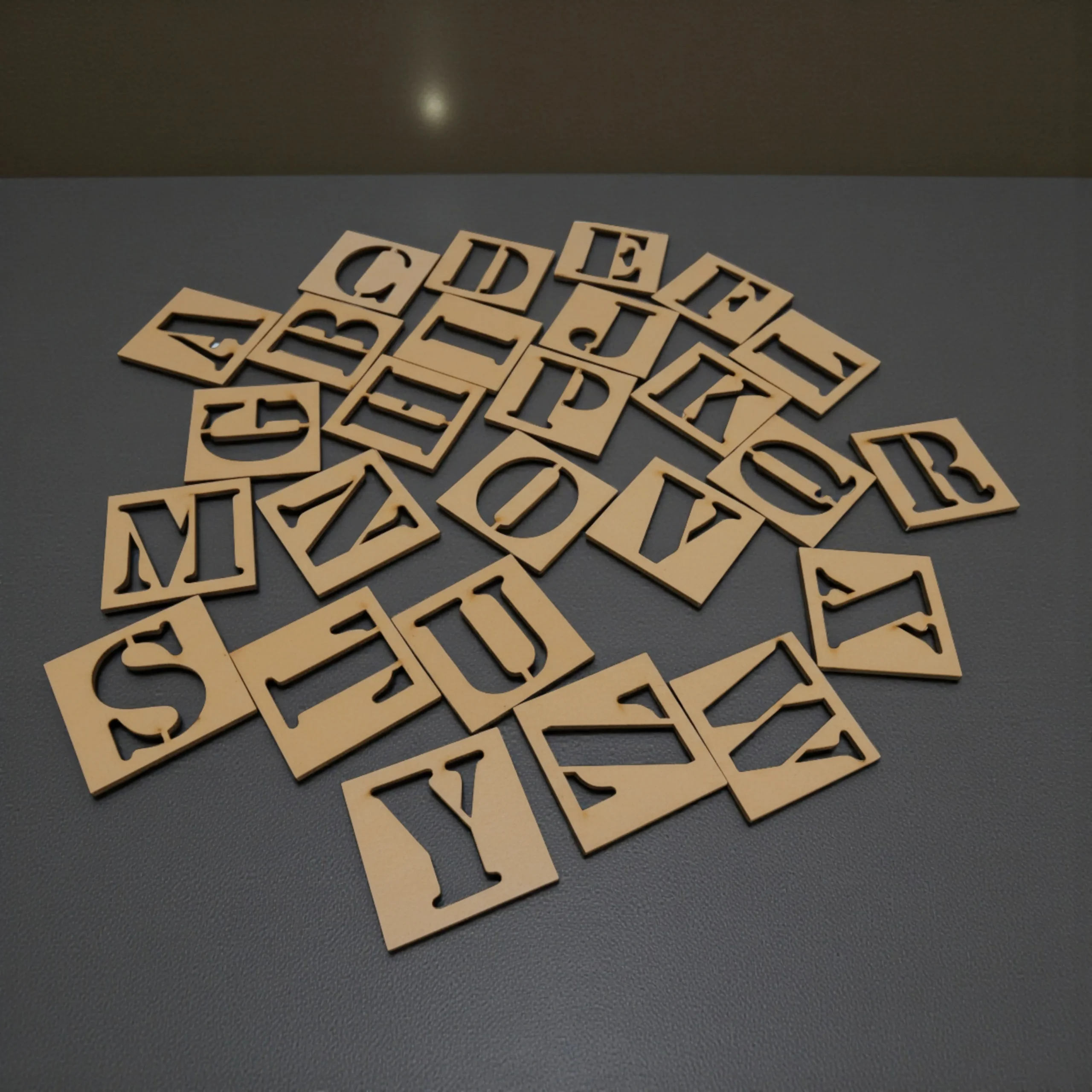 Eco-Friendly Wooden Alphabet Stencils – Child-Safe Material eco friendly wooden ABCD stencil set made from safe child friendly timber