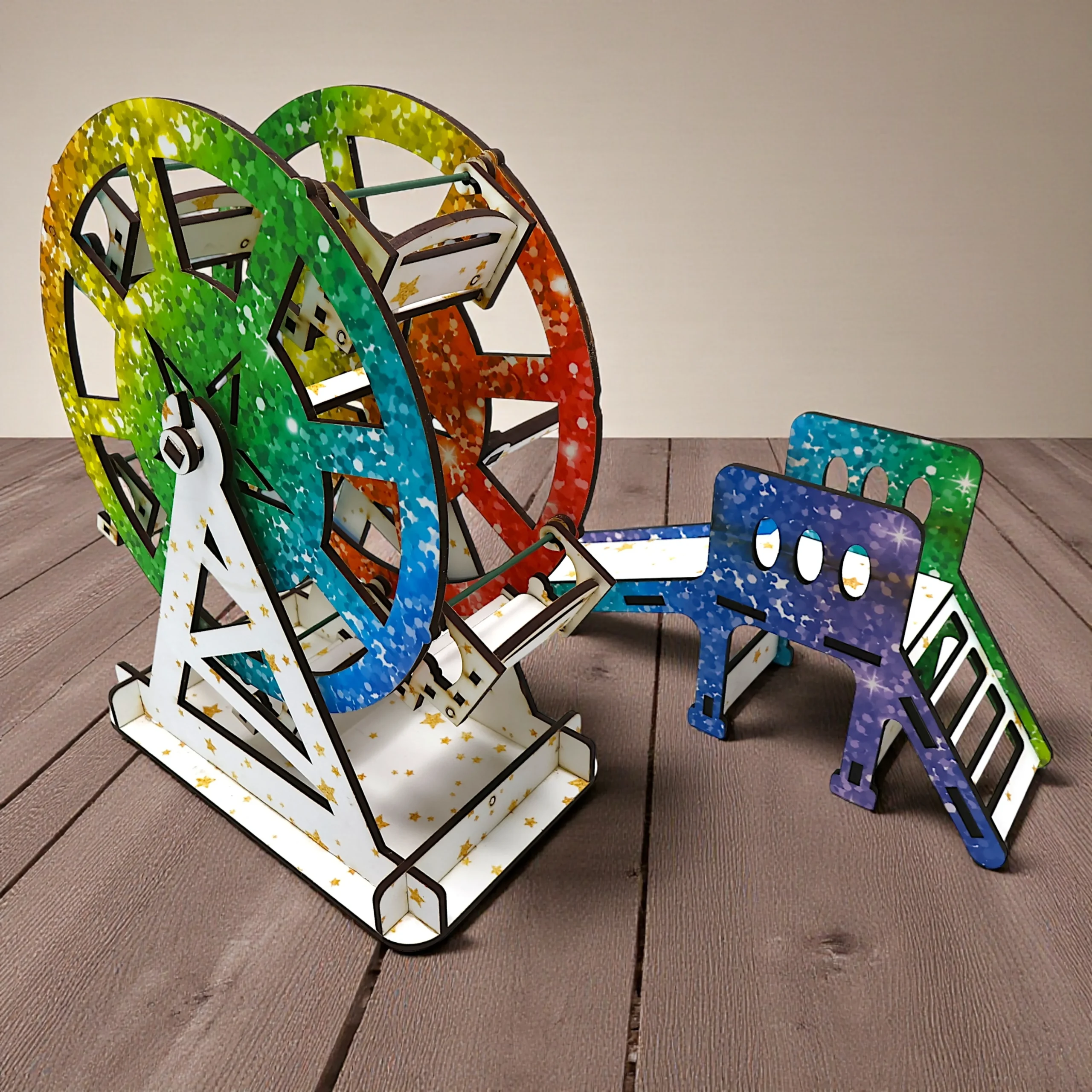 Ferris Wheel & Slide Wooden Puzzle Craft Kit for Kids ferris wheel and slide wooden puzzle craft kit for kids