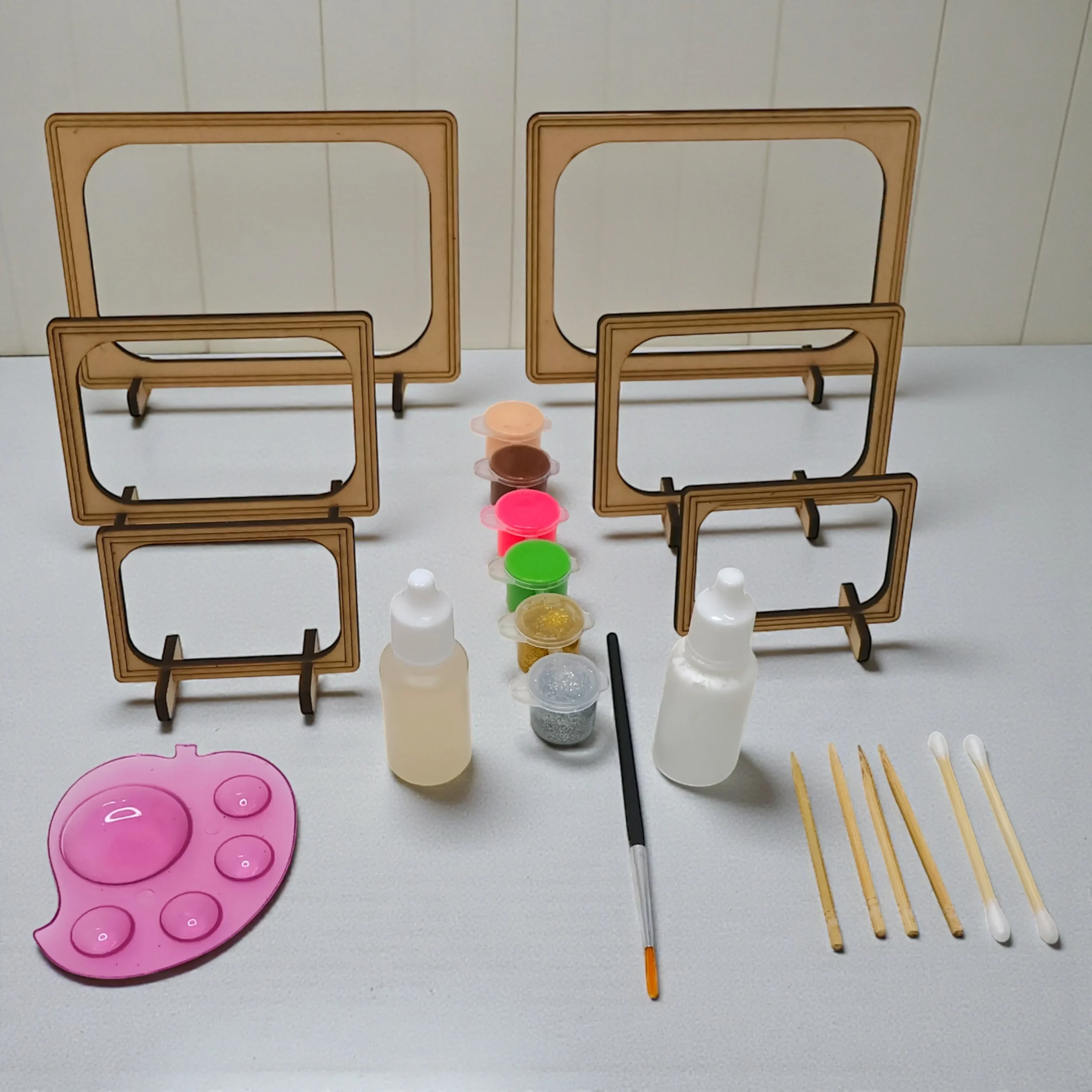 Complete Glass Painting Kit with Colors and Tools complete glass painting kit showing colors brushes and painting tools