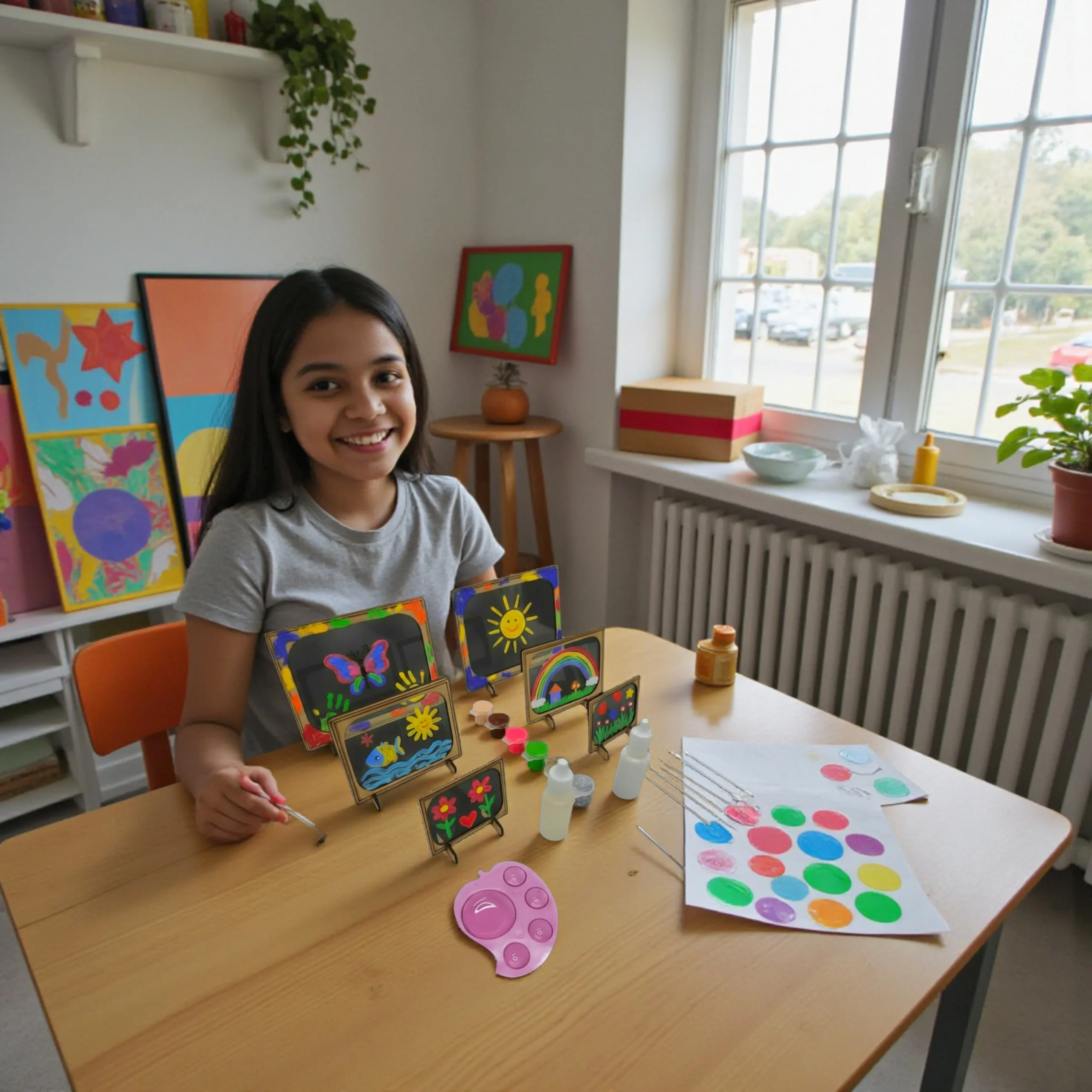 Glass Painting Kit – Creative Gift for Kids glass painting kit gift for kids birthday or creative activity