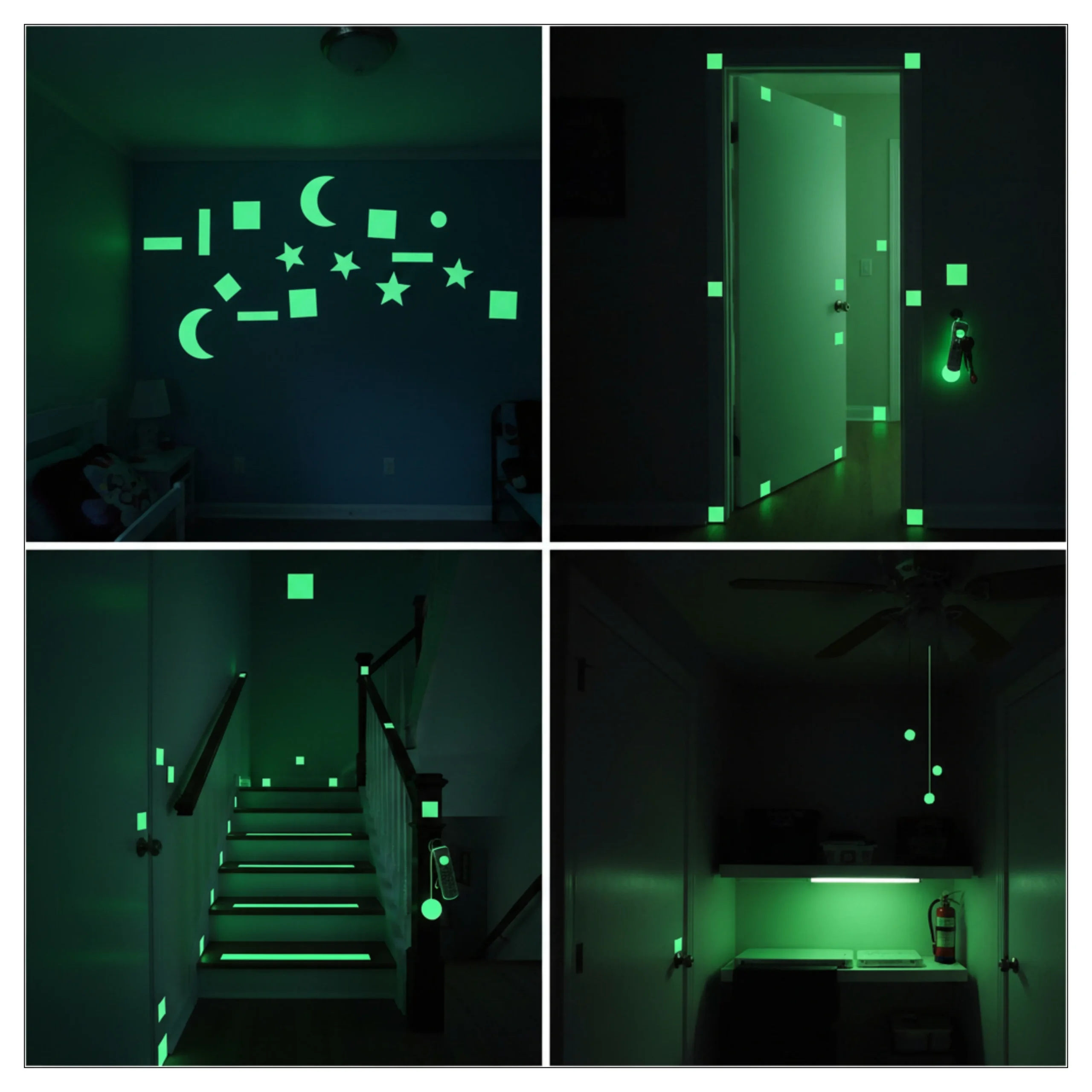 Glow Stickers on Ceiling – Magical Night Glow ceiling decorated with glow in the dark stickers for kids magical night