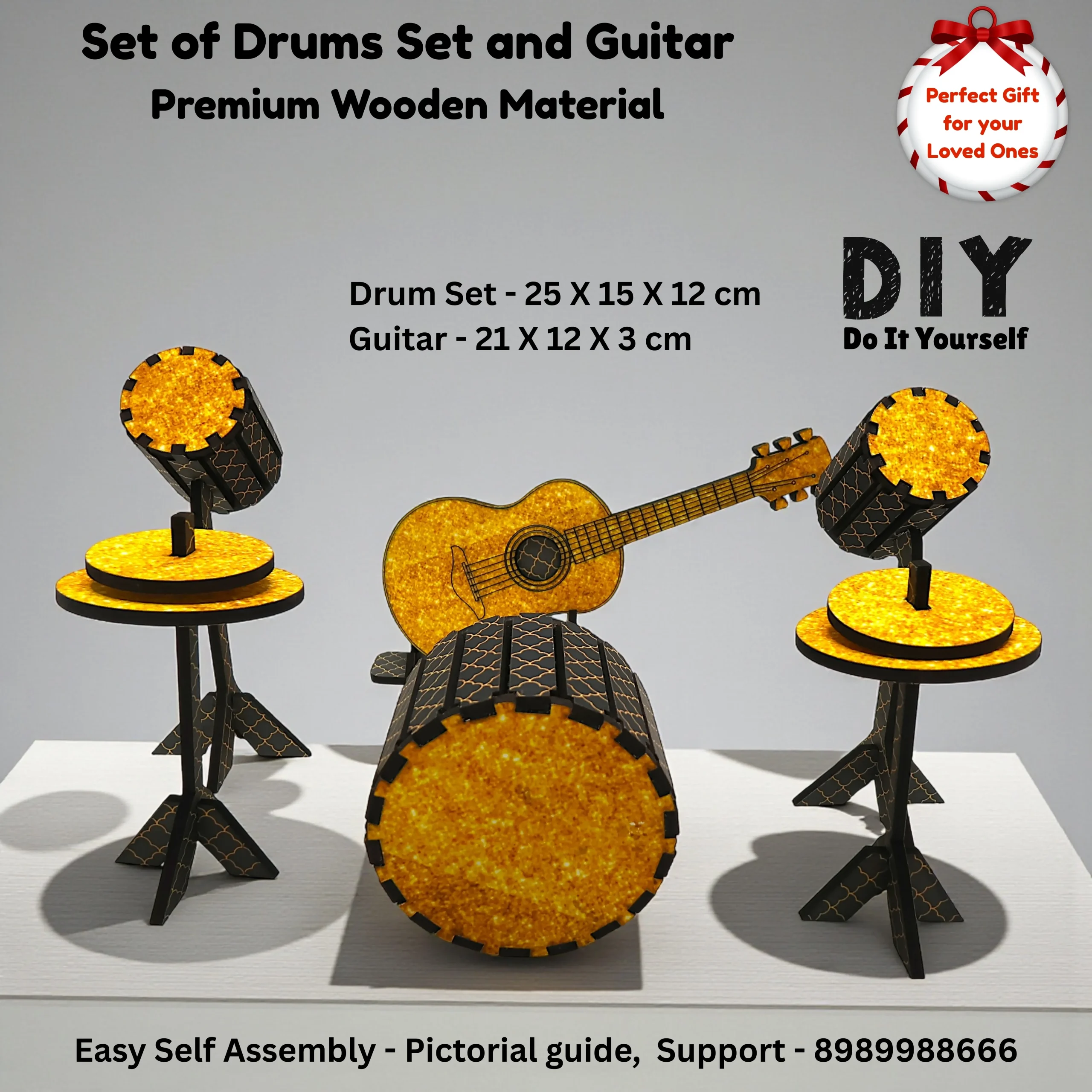 Guitar and Drums Miniature Musical Decor Piece guitar and drums miniature musical decor piece