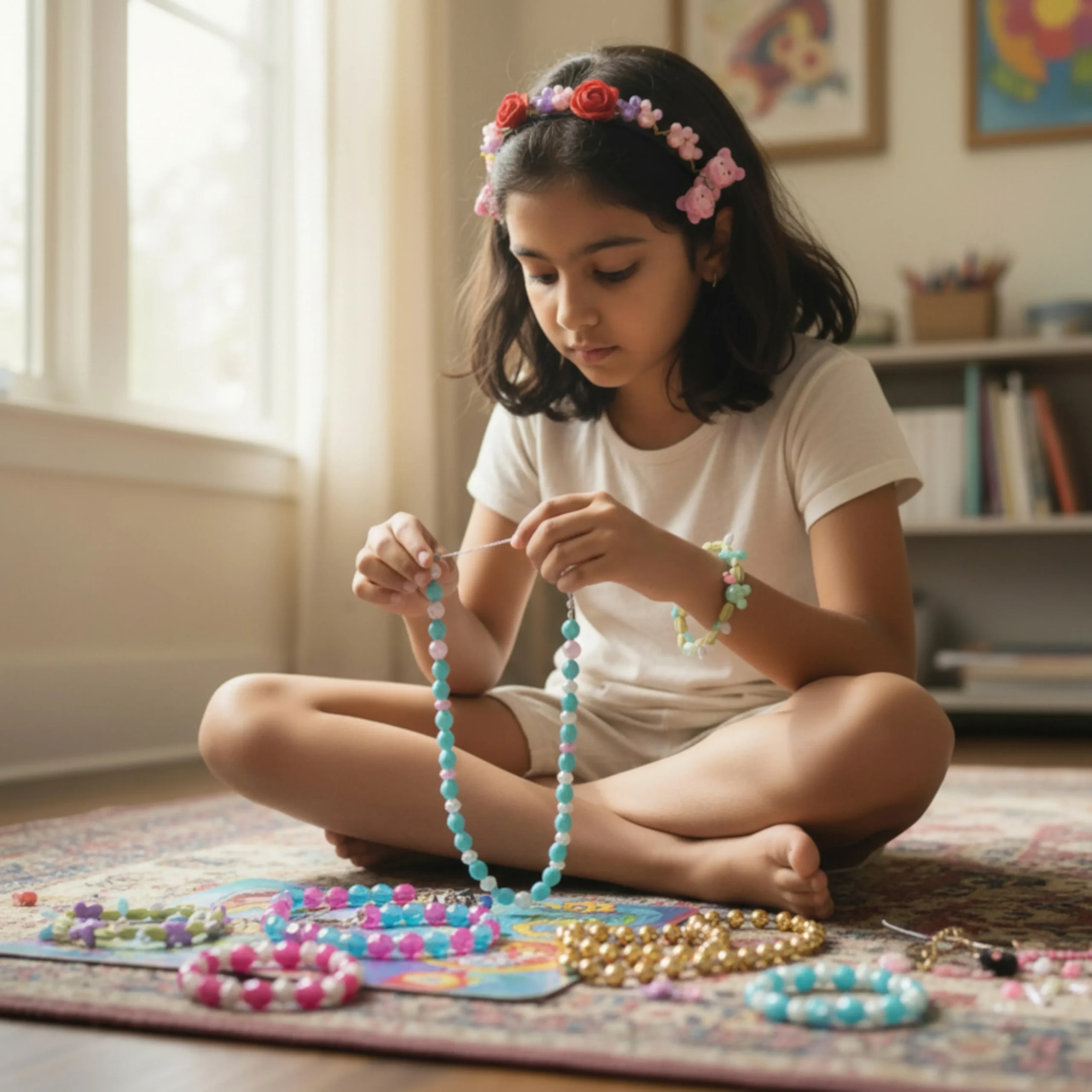 Handmade Beads Bracelets by Kids handmade beads bracelets created using diy jewellery kit