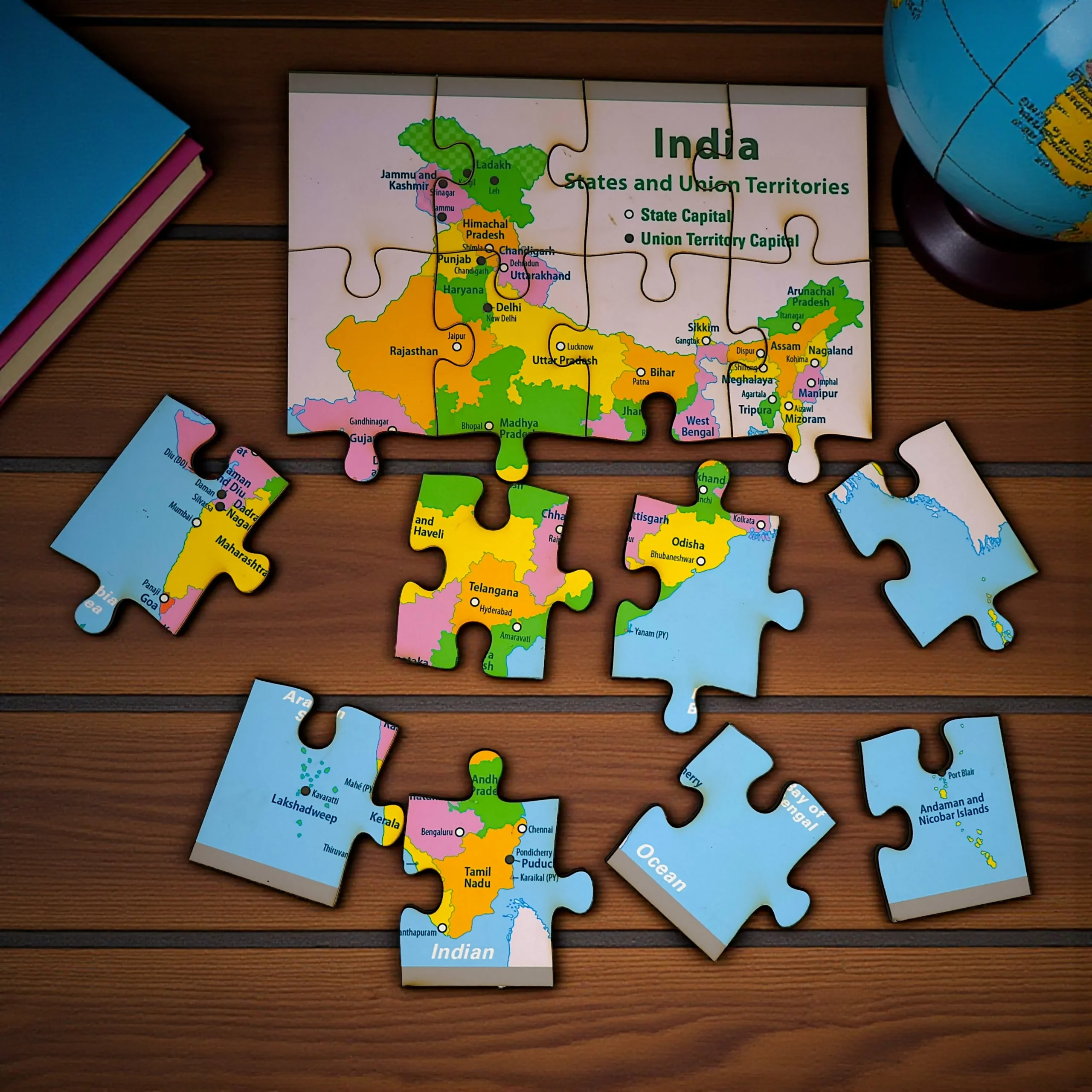 India Map & Flag Puzzle – Classroom or Home Learning India jigsaw puzzle used in classroom or home learning environment for kids