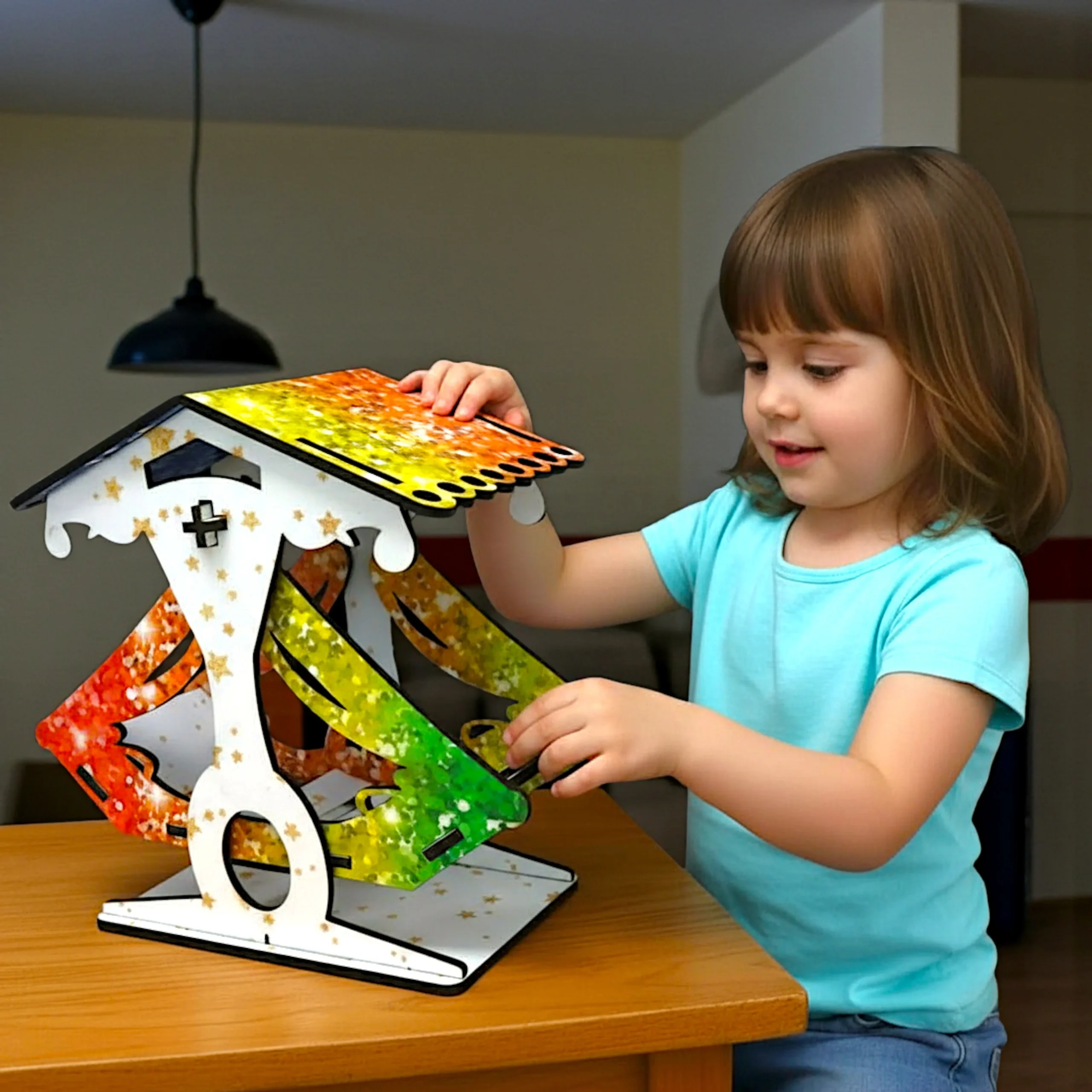 Kids Playing with Amusement Ride Puzzle kids playing with merry go round dragon swing puzzle