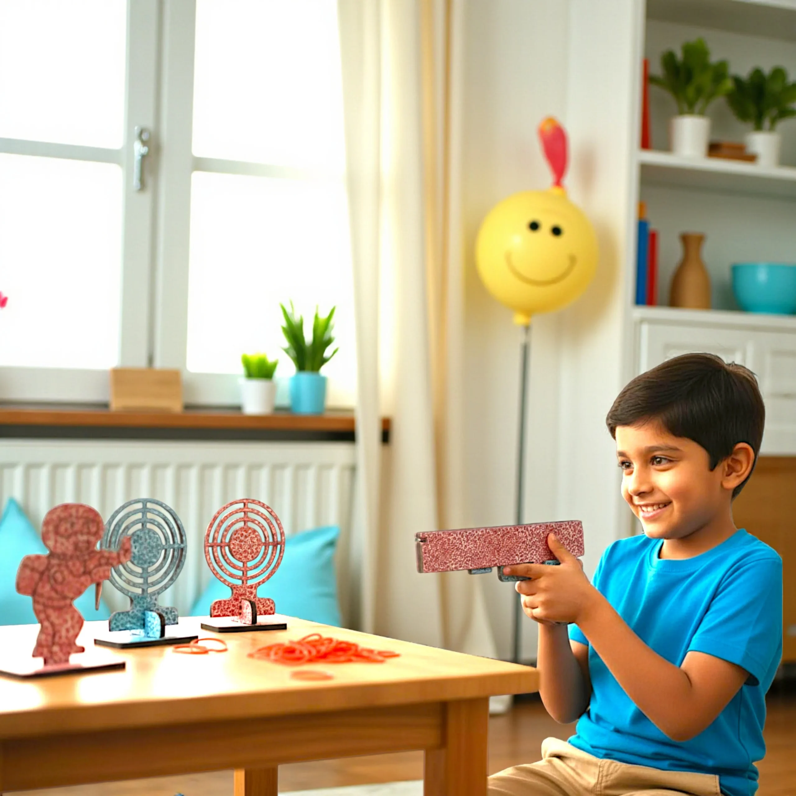 Rubber Band Gun for Kids Target Practice kids using rubber band gun for target shooting game