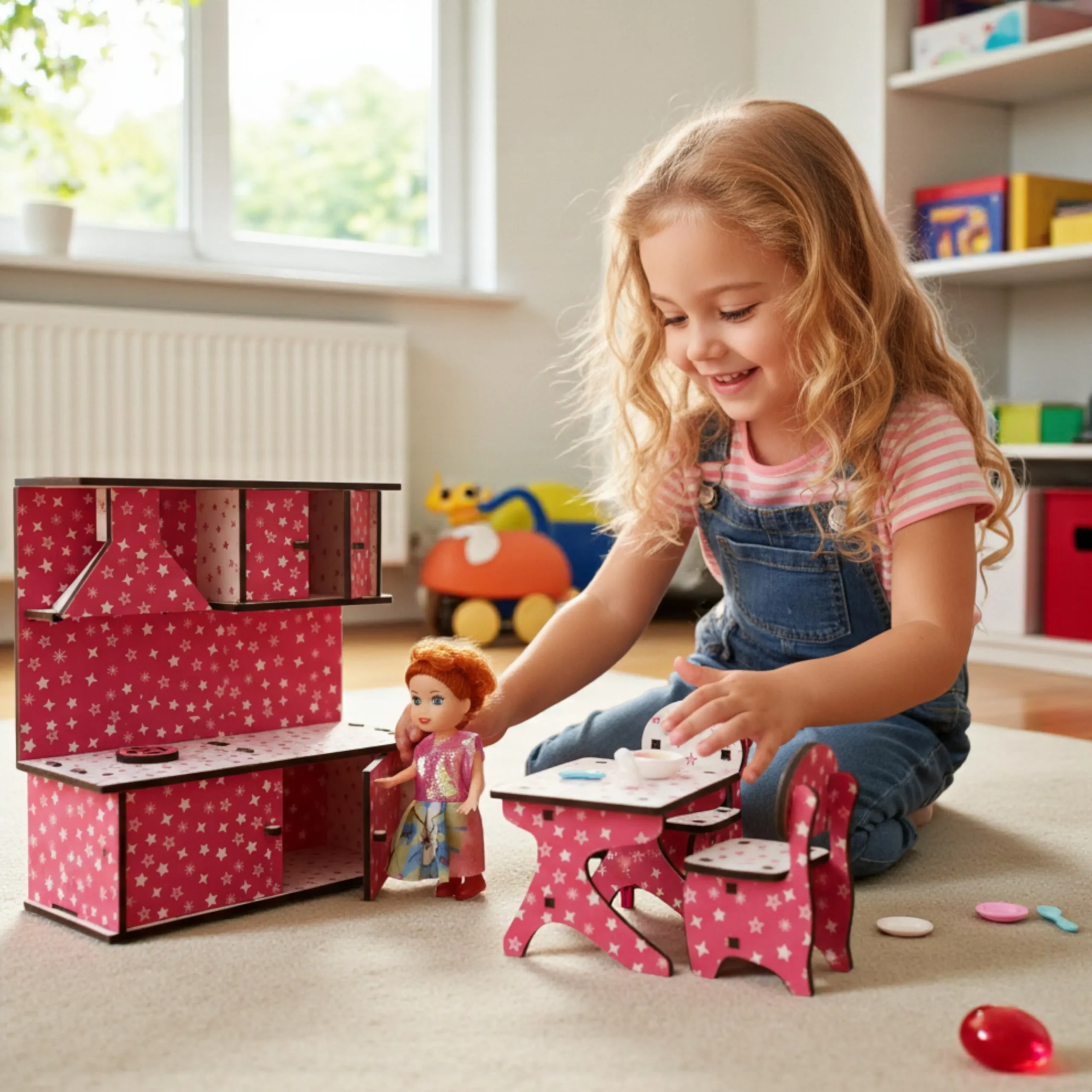 Kitchen Set for Group Play and Sharing kids sharing and playing together with kitchen set toy