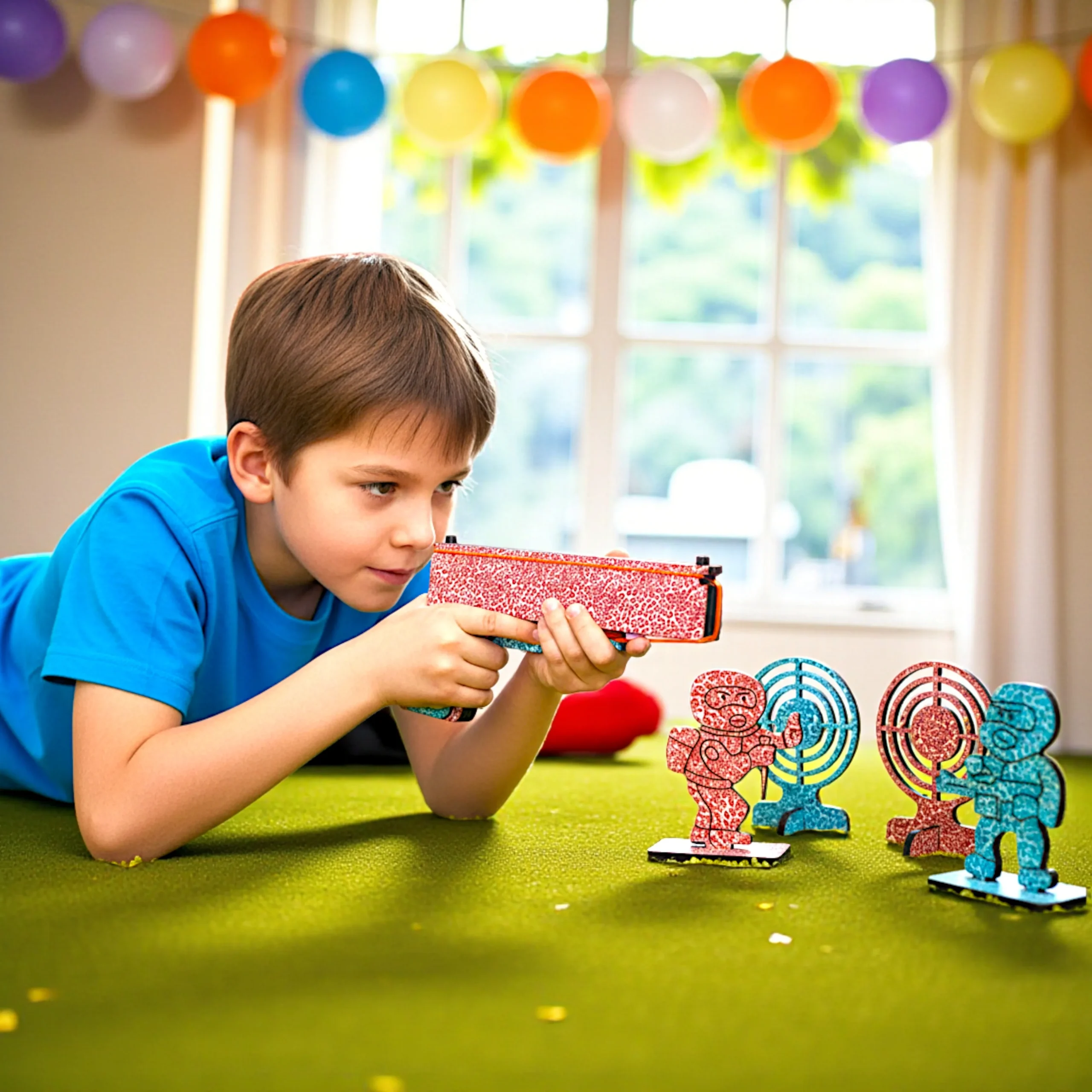 Action Shot – Rubber Band Gun in Use rubber band gun toy shooting rubber bands in action