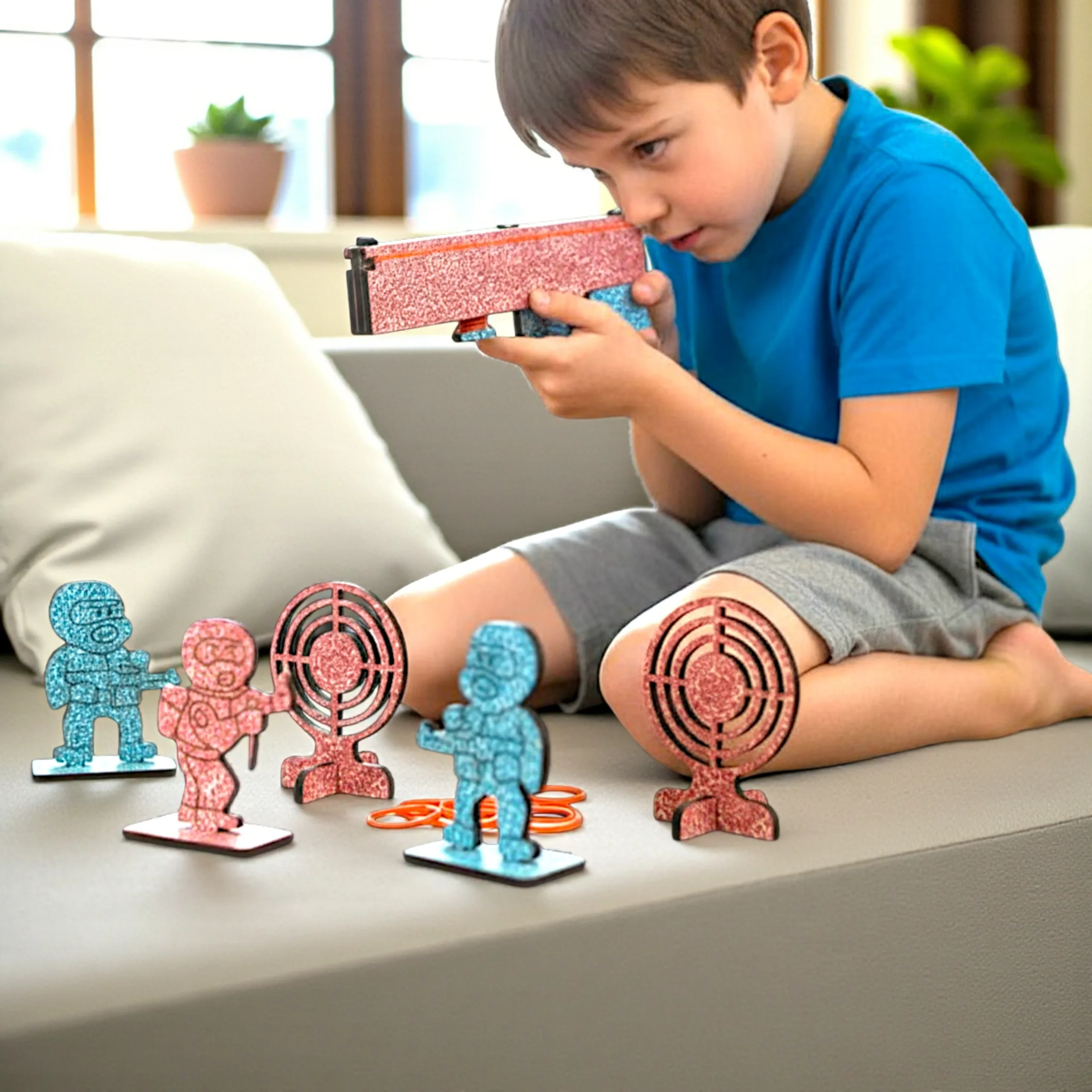 Safe Rubber Band Gun with Child-Friendly Design safe rubber band gun with smooth edges and non-toxic materials for kids