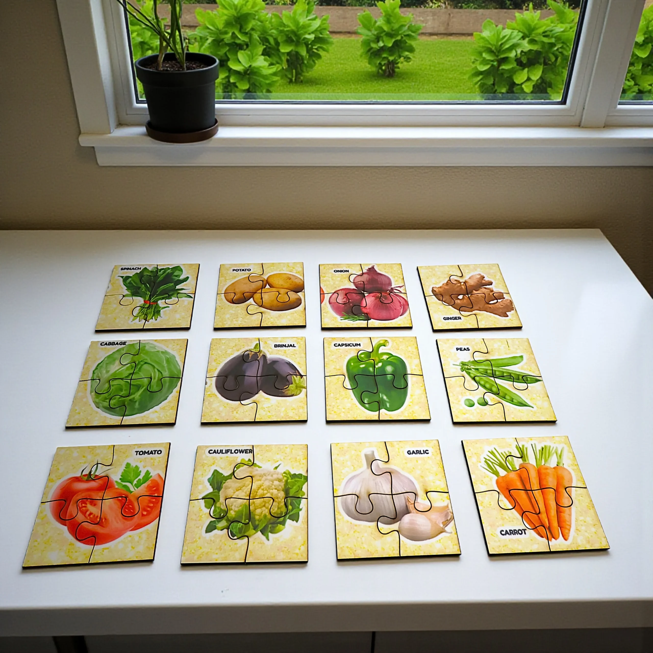 Safe Shape and Vegetable Puzzle for Kids child safe shape and vegetable jigsaw puzzle with smooth edges