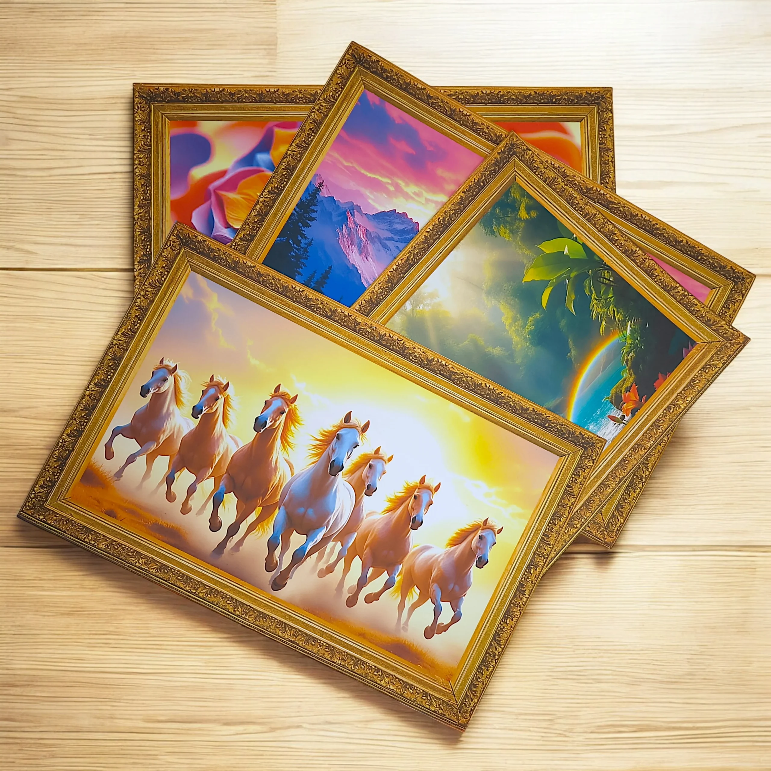 Seven Running Horses Vastu Posters Set seven running horses vastu posters set